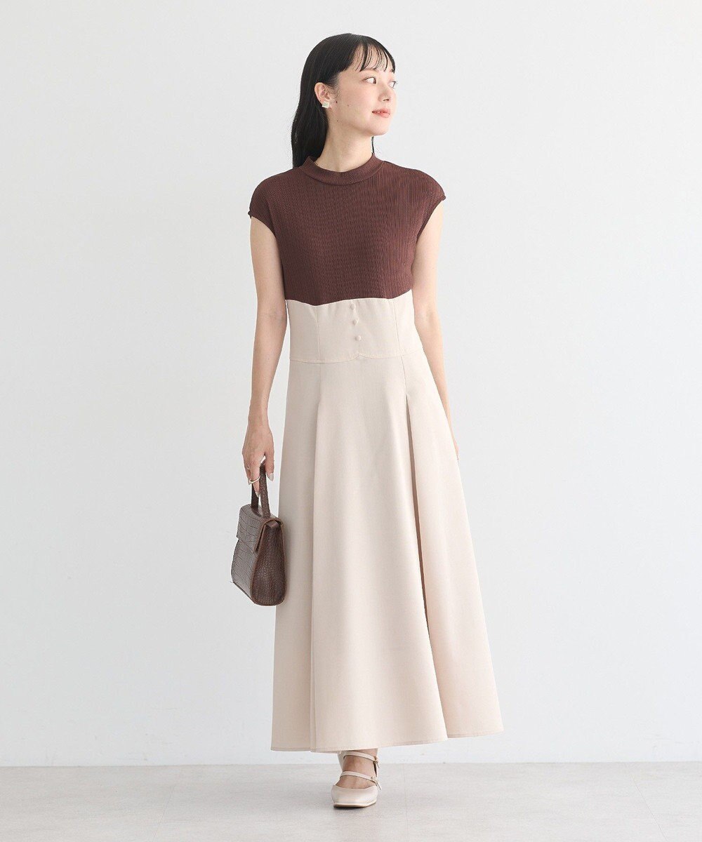 earth music&ecology フロントボタンドッキングワンピース 