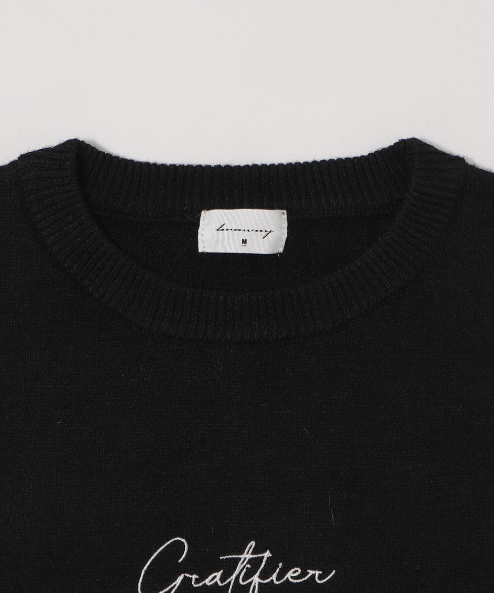 WEGO 【ユニセックス着用ITEM/SMLサイズ展開】アクセ付きワンポイントニットプルオーバー 