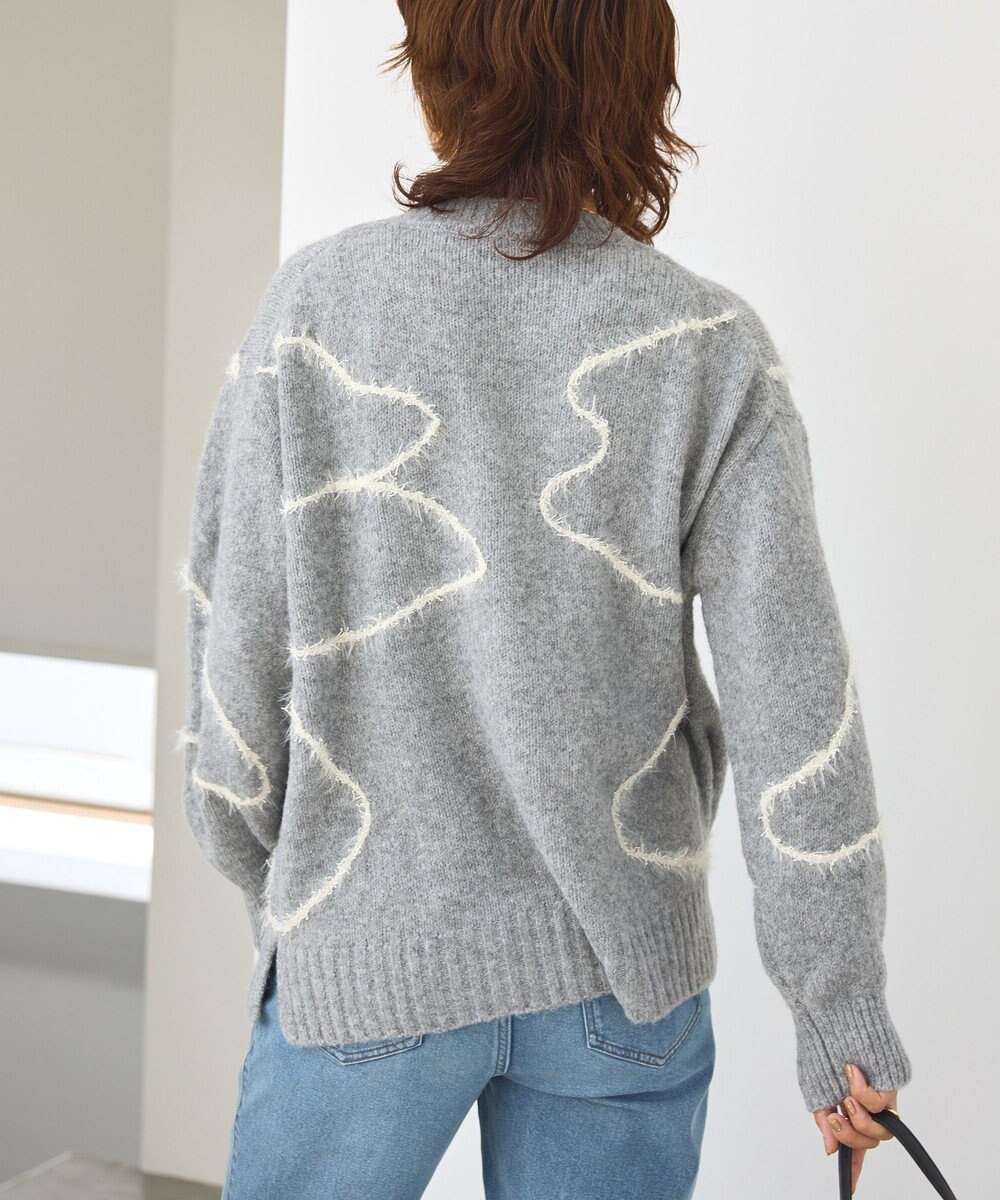 AMERICAN HOLIC ニュアンスライン柄ニットプルオーバー 