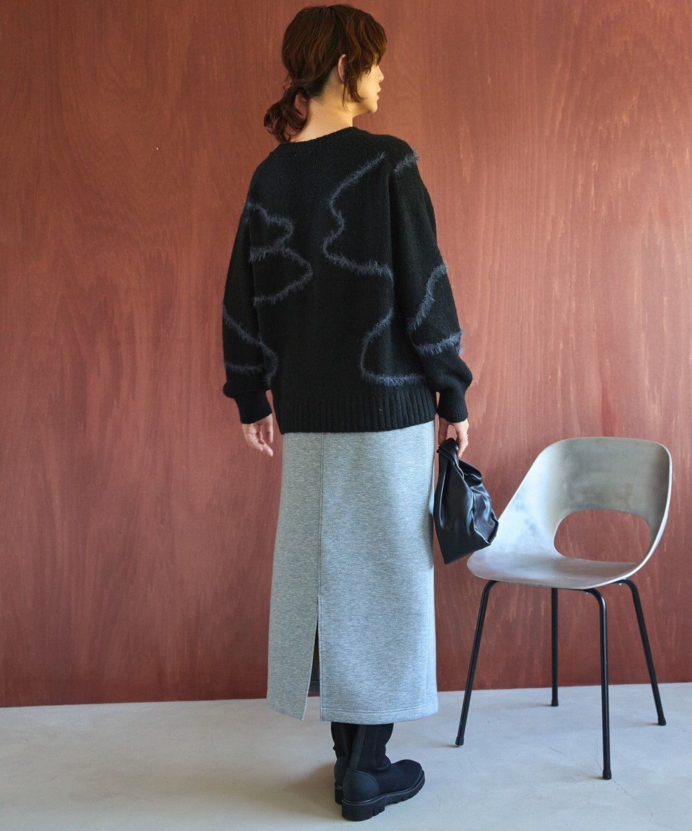 AMERICAN HOLIC ニュアンスライン柄ニットプルオーバー 