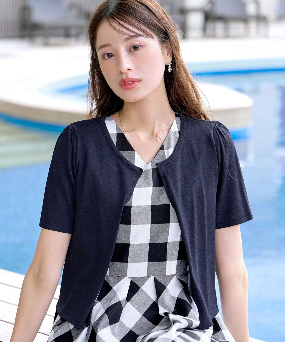 Tiaclasse L 【新色追加・洗える・UVケア・接触冷感】サマーニット半袖カーディガン 