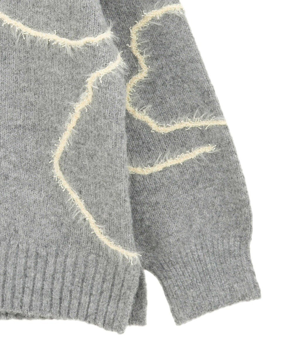 AMERICAN HOLIC ニュアンスライン柄ニットプルオーバー 