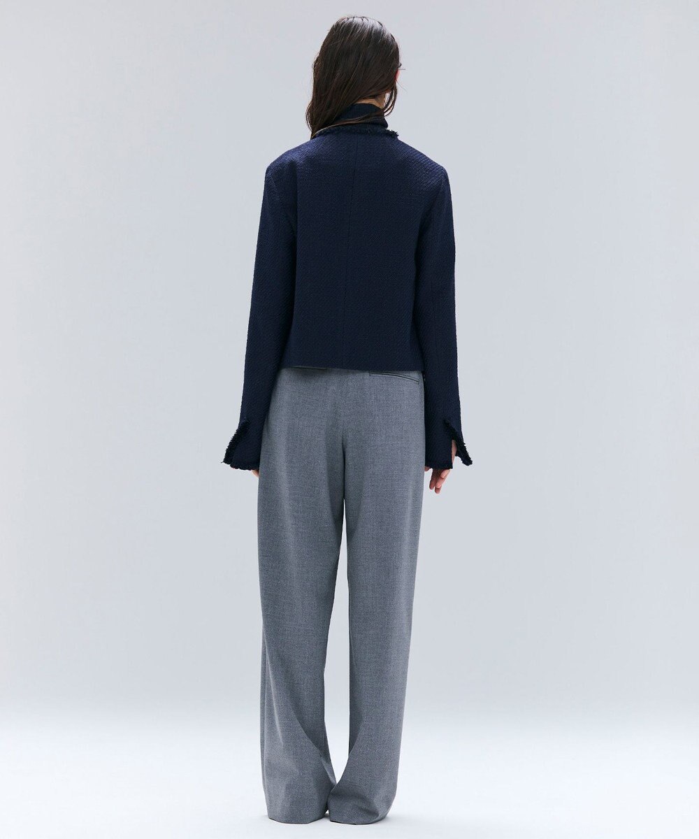 BEIGE， 【Oggi 10月号掲載】MULLIN / ウールツイードメタルボタンノーカラージャケット 