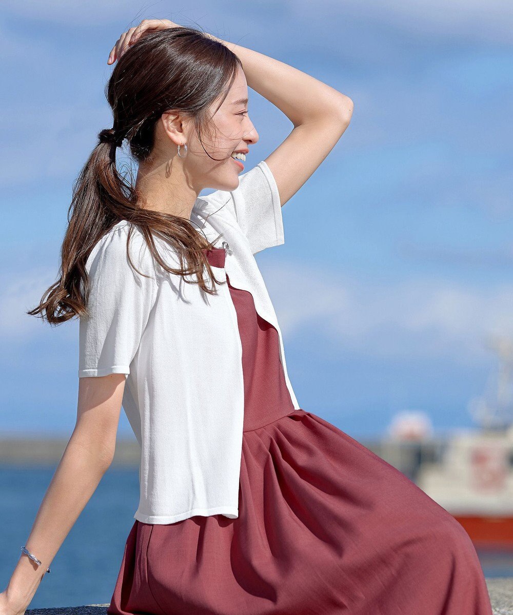 Tiaclasse L 【新色追加・洗える・UVケア・接触冷感】サマーニット半袖カーディガン 