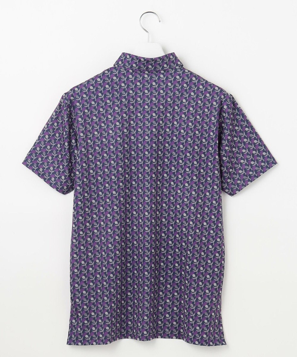 23区GOLF 【MEN】【吸水速乾/UVカット】アザミ小紋柄半袖ポロシャツ 