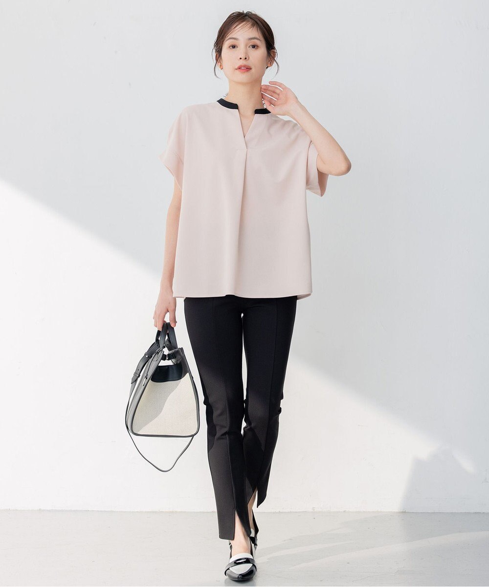 組曲 【WEB限定・ウエストゴム仕様】コンフォータブル スリットパンツ 