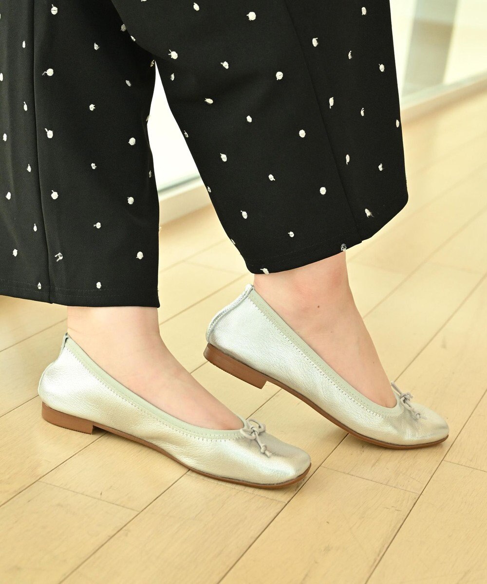 nouvelleRobe Oū 【本革・高反発】Square スクエアトゥ メタリックバレエシューズ 