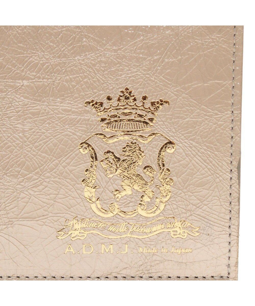 A.D.M.J. 【牛革】イタリアンレザークラックメタルロングウォレット 