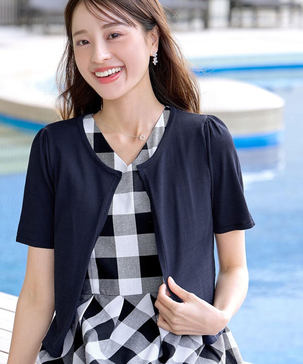 Tiaclasse L 【新色追加・洗える・UVケア・接触冷感】サマーニット半袖カーディガン 