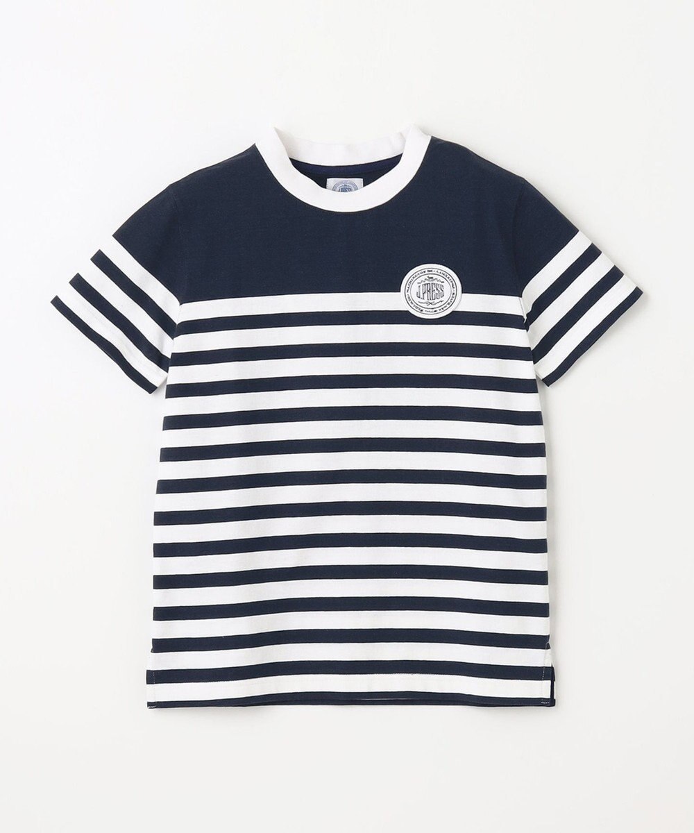 J.PRESS KIDS 【110-130cm】パネルボーダーハウスロゴ Ｔシャツ 