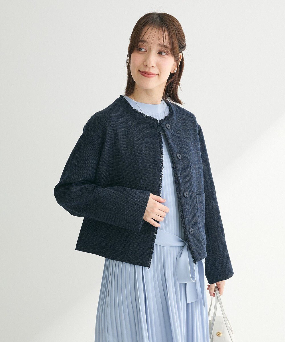 Green Parks ef-de ツイードノーカラージャケット 