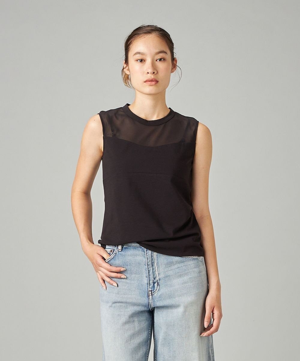 Chacott HandsomeCotton チュールノースリーブTシャツ 