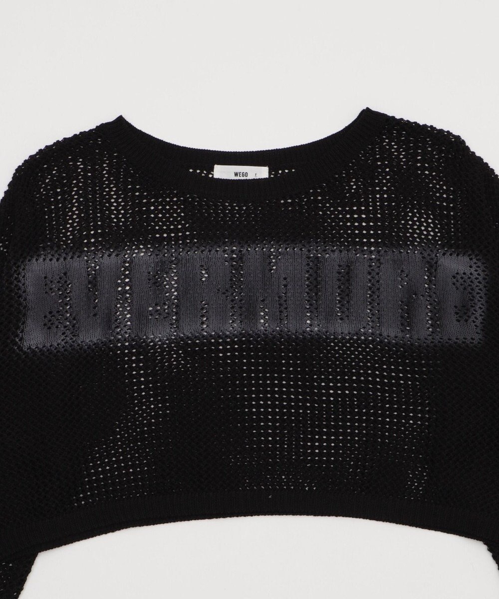 WEGO スプレーロゴジャガードメッシュニット 