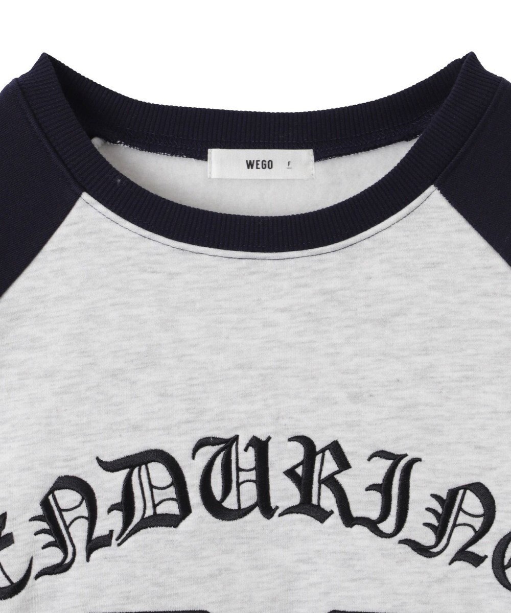 WEGO 【裏起毛】迷彩ワッペンラグランスウェット 