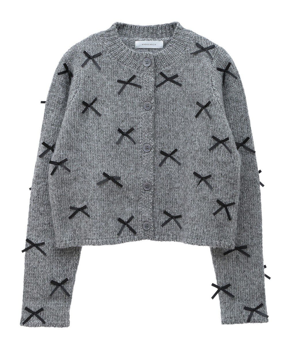 Green Parks ・ＡＮＤＳＥＡＲＣＨ　メニーリボンニットカーディガン 