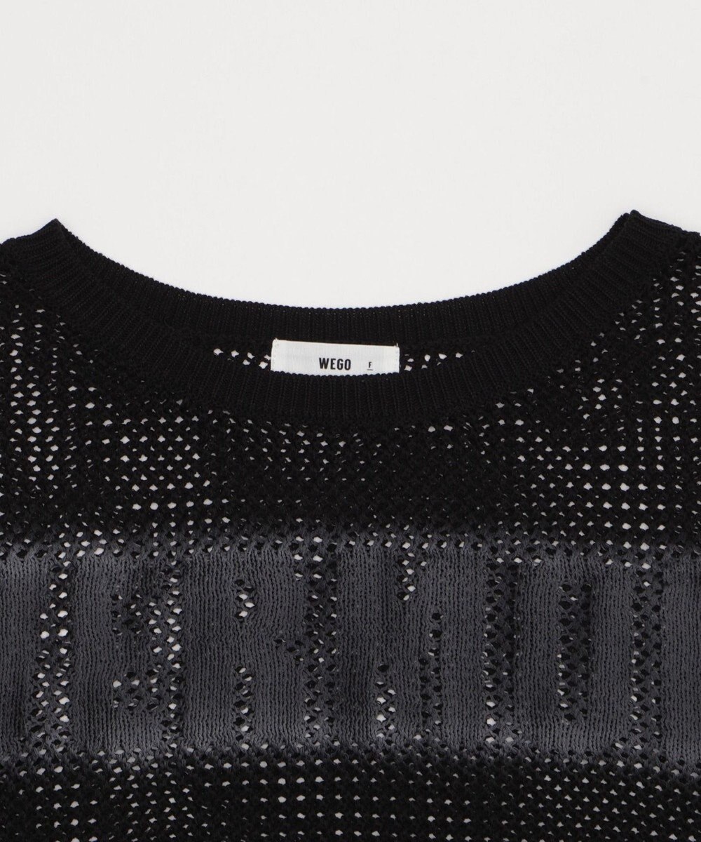 WEGO スプレーロゴジャガードメッシュニット 