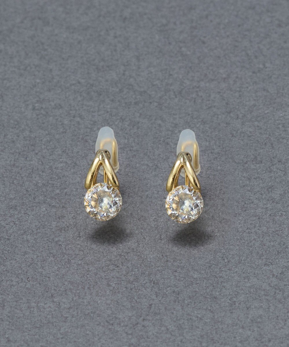 Phoebe 【金属アレルギー対応】【痛くないシリーズ】ルーセントビジューライトフィットイヤリング　ゴールド 