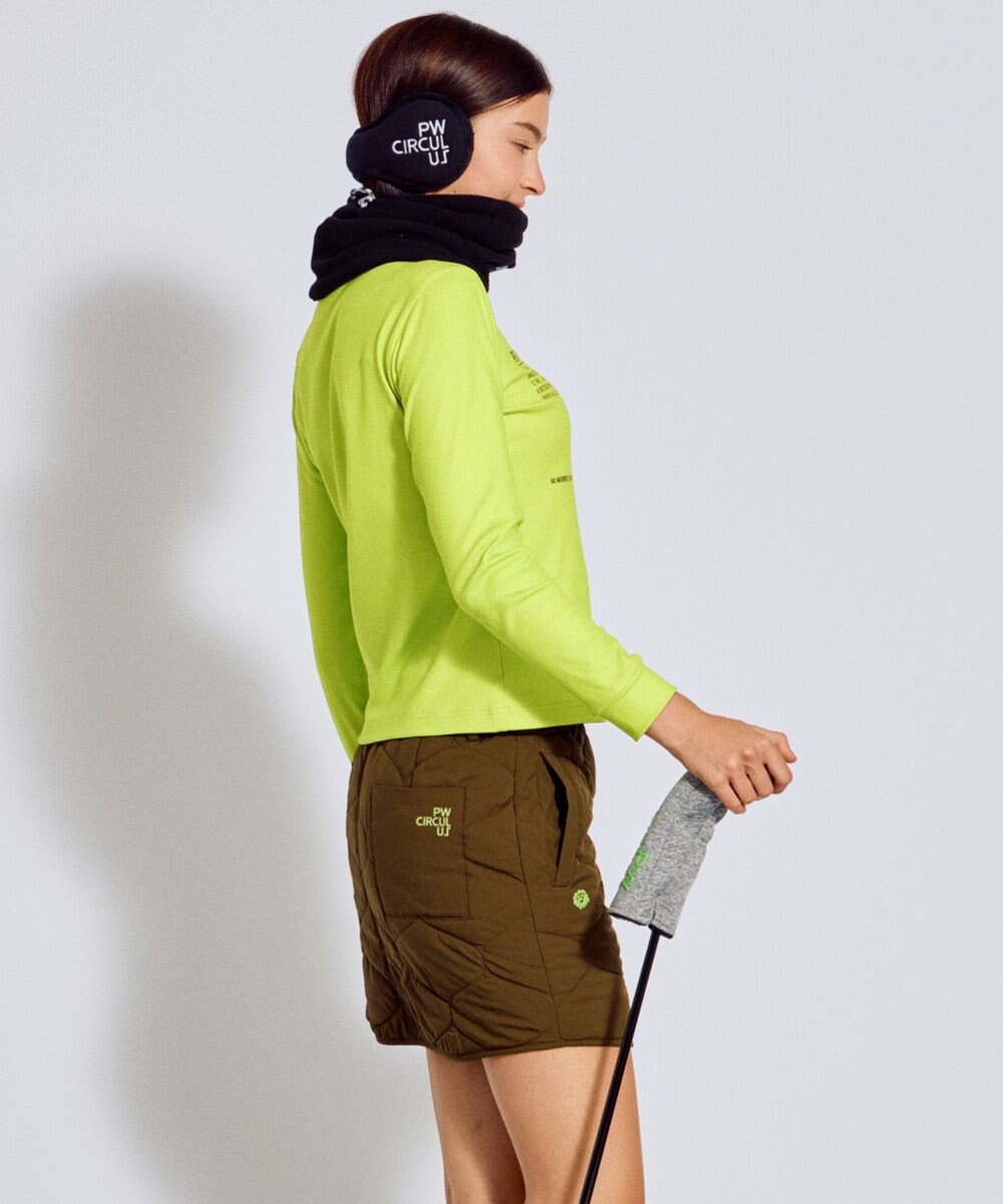 PW CIRCULUS 【起毛素材であたたか】【WOMEN】スピンドル付 両面起毛タートルネック ゴルフウェア レディース 