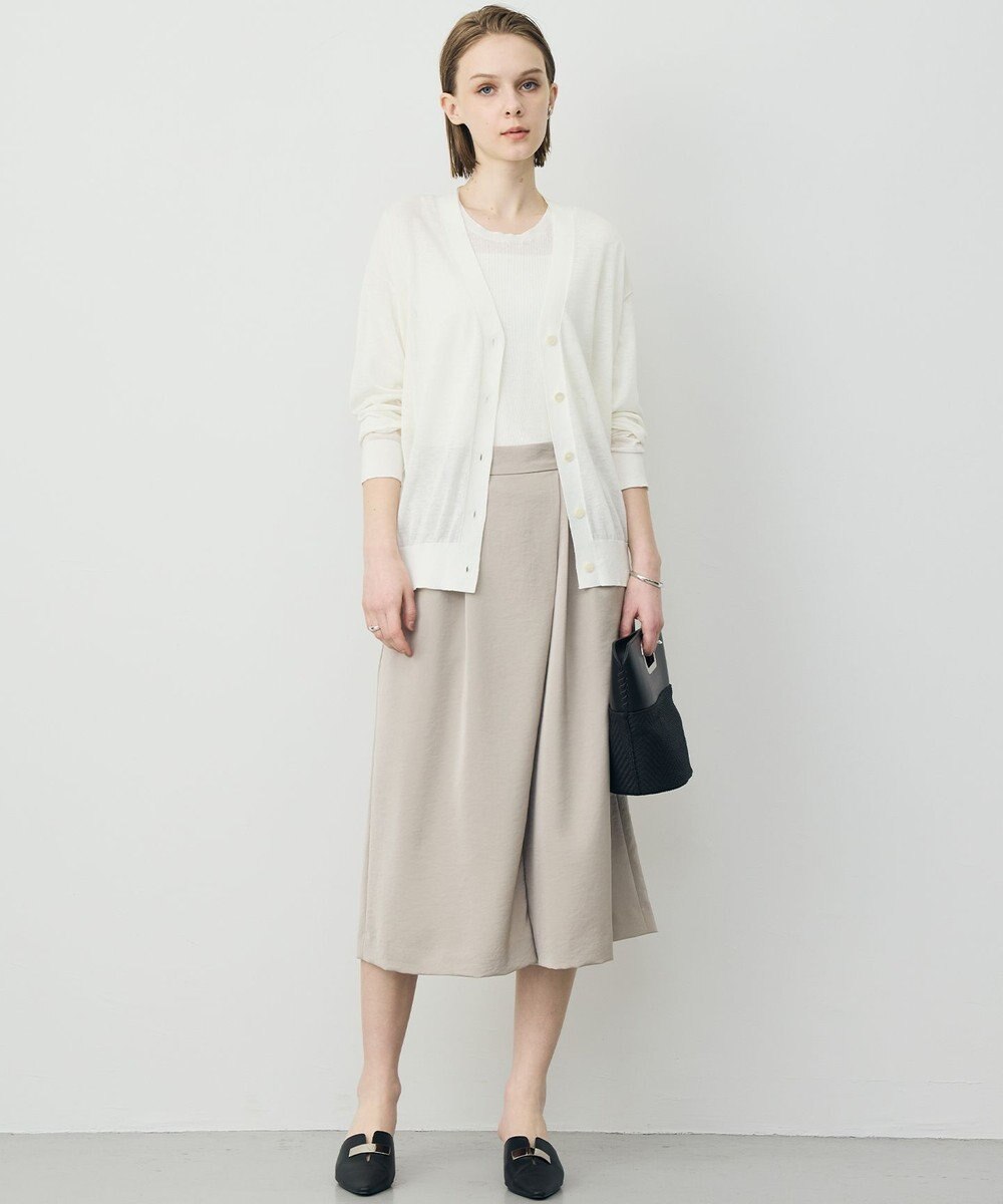 ICB L 【先行予約】 リネンブレンドシアー クルーネックリブニット 