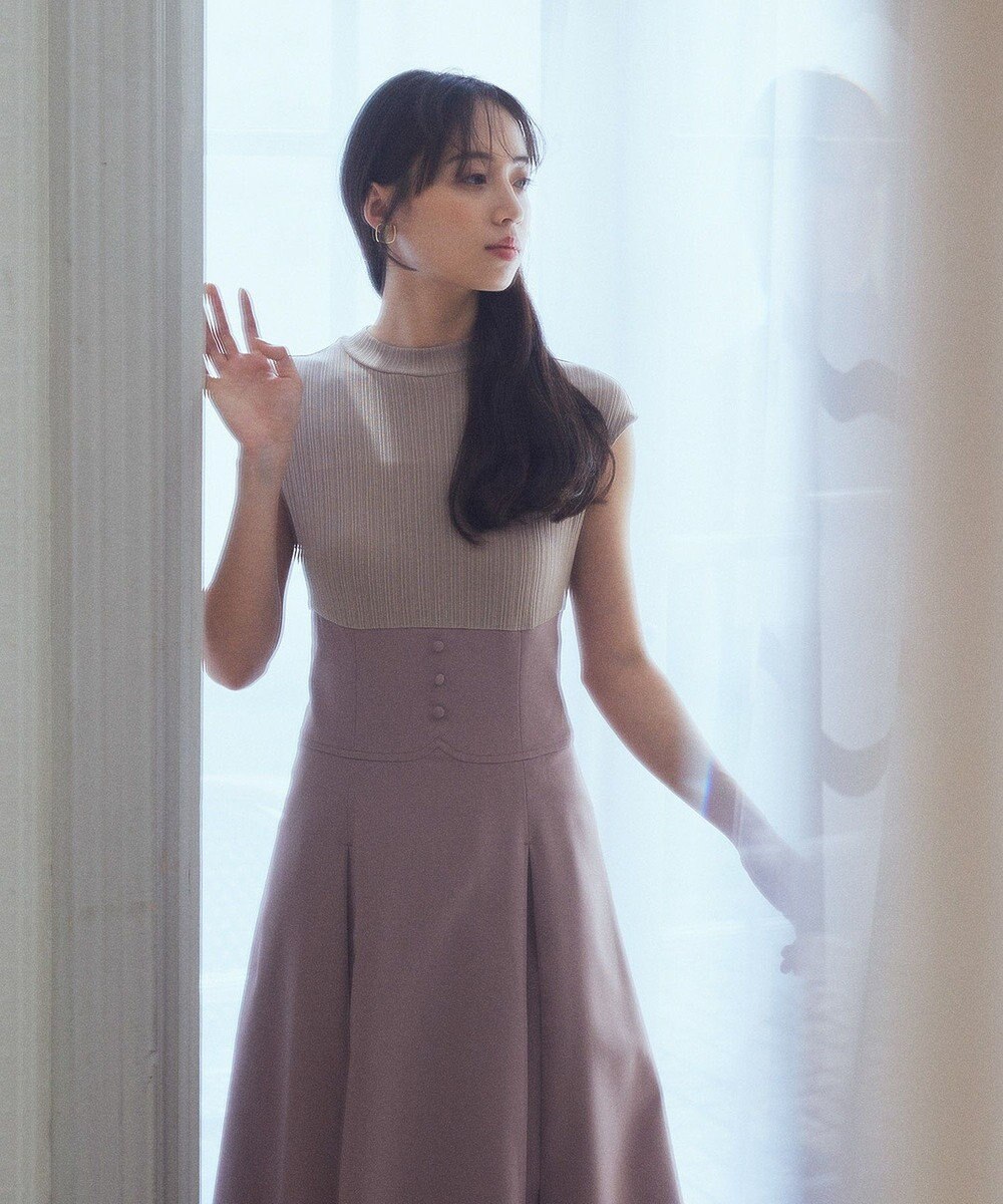 earth music&ecology フロントボタンドッキングワンピース 