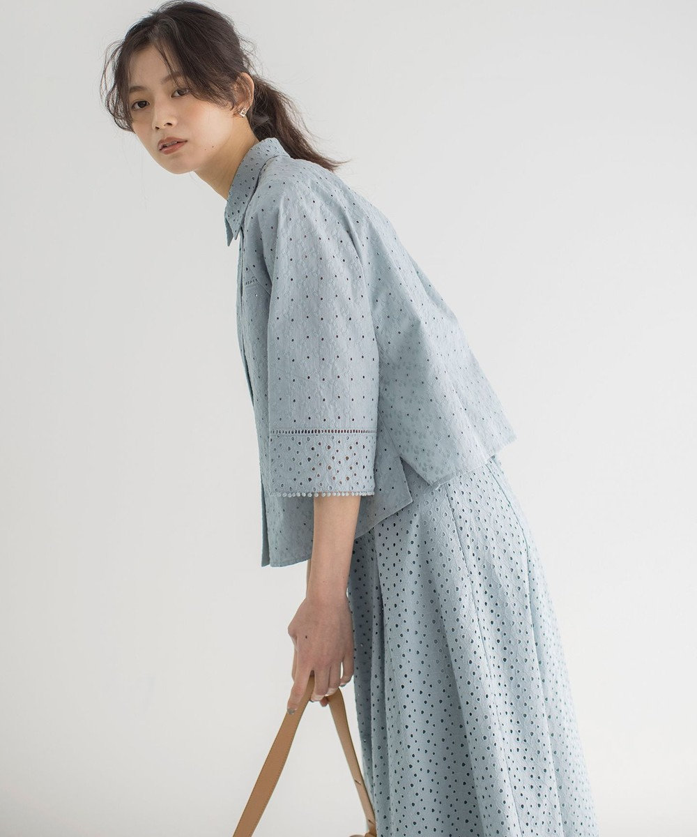 組曲 S エンブロイダリーレース襟付 ブラウス 