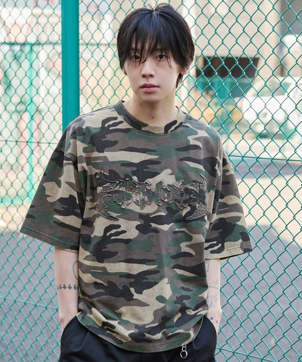 WEGO 【ユニセックス着用ITEM/MLサイズ展開】ブリーチダメージアップリケT（SS） 