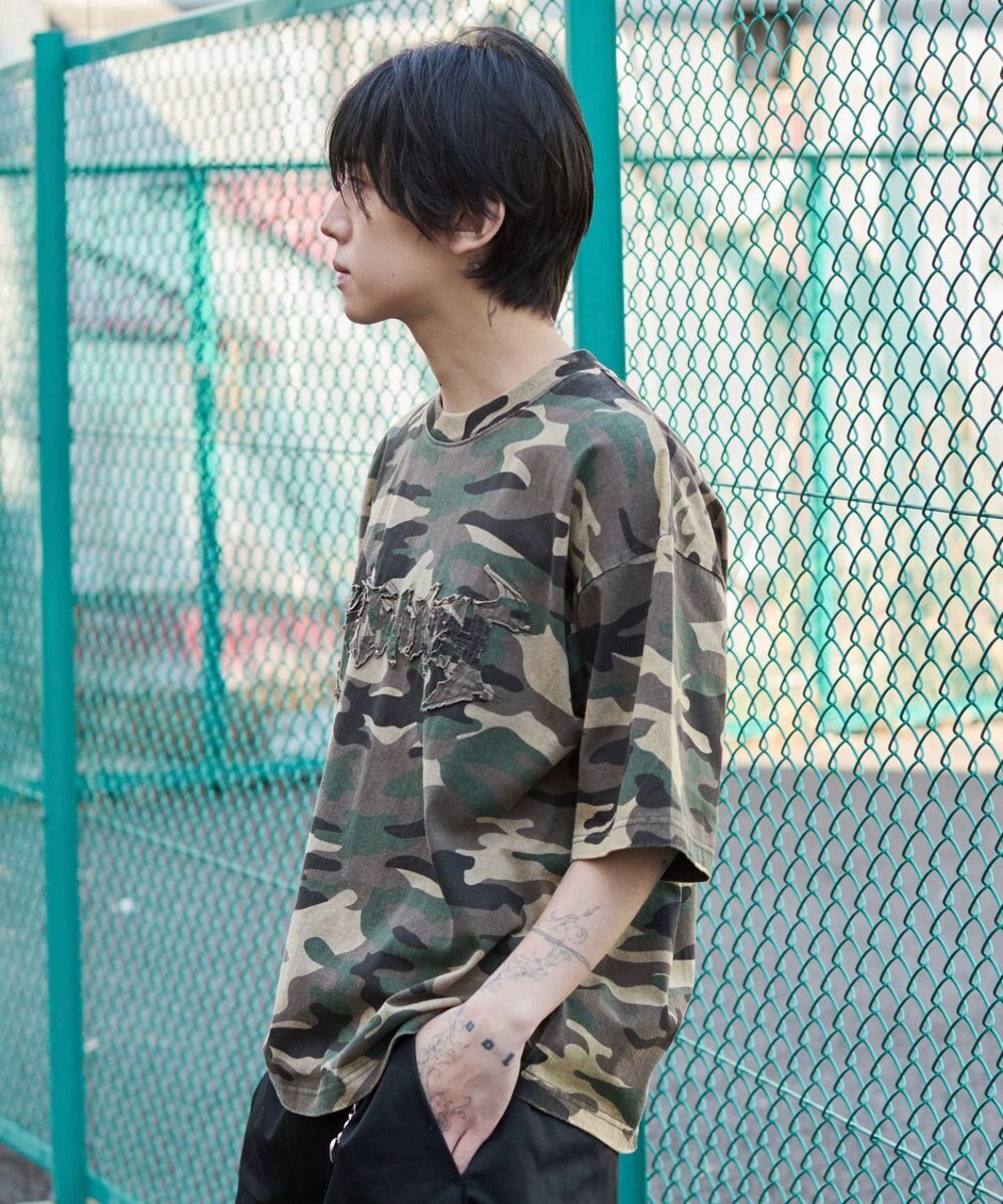 WEGO 【ユニセックス着用ITEM/MLサイズ展開】ブリーチダメージアップリケT（SS） 