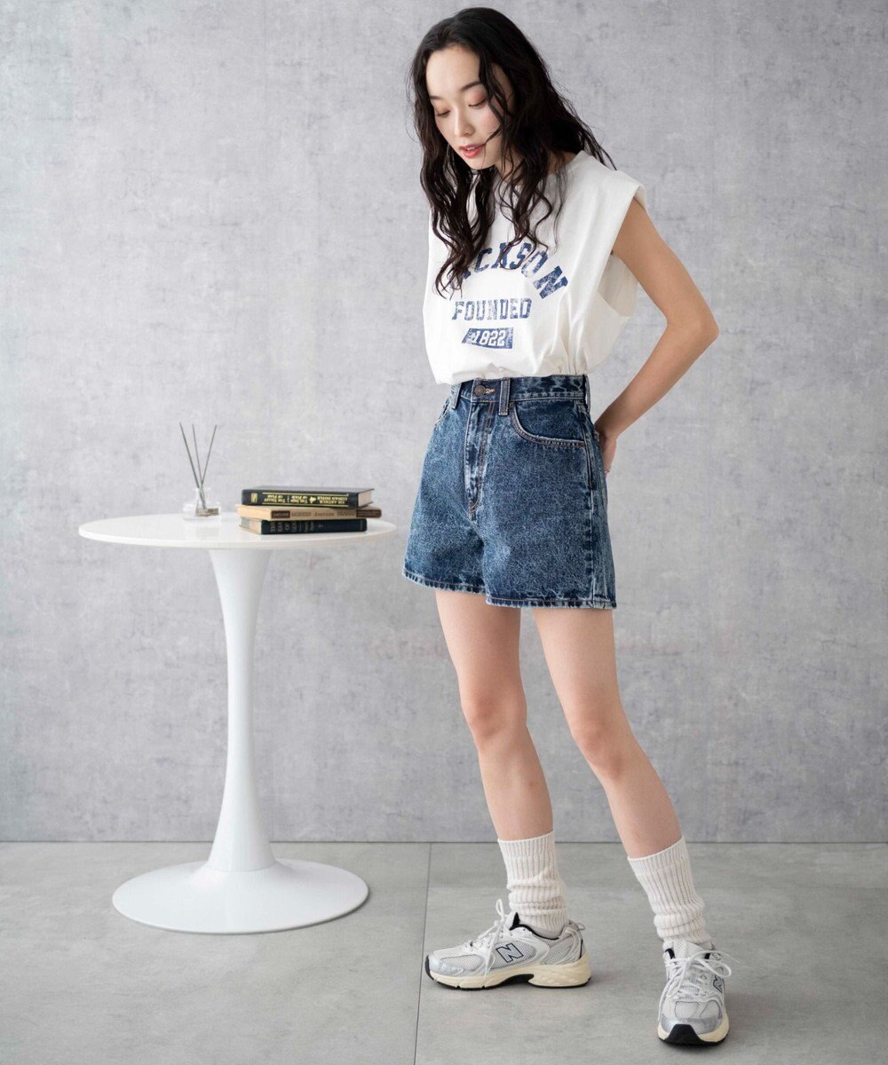 WEGO 台形デニムショートパンツ 