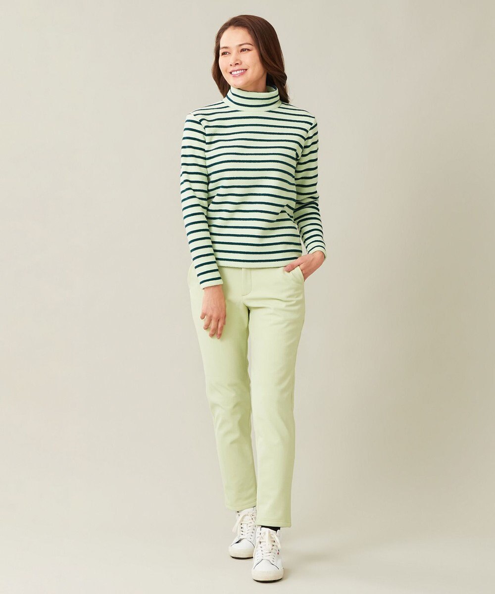 23区GOLF 【WOMEN】リングヤーン ボーダーモックネックシャツ 