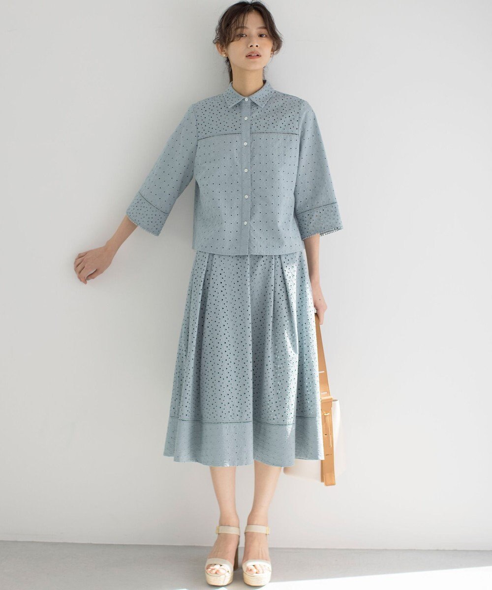 組曲 S エンブロイダリーレース襟付 ブラウス 