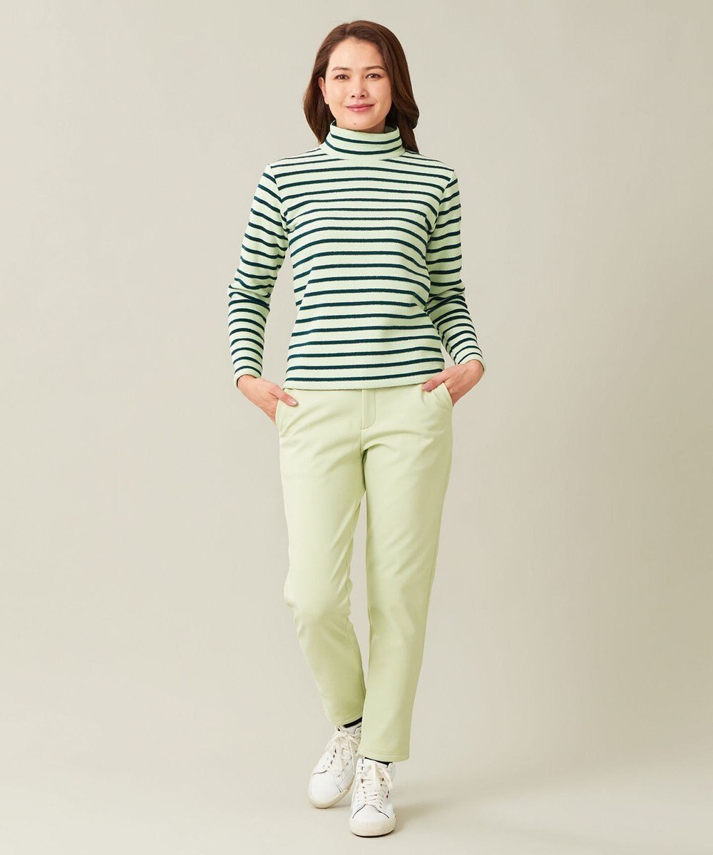 23区GOLF 【WOMEN】リングヤーン ボーダーモックネックシャツ 