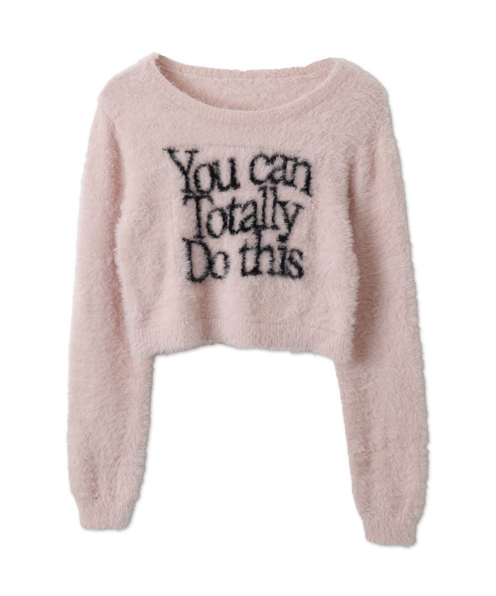 WEGO シャギーロゴコンパクトニット 