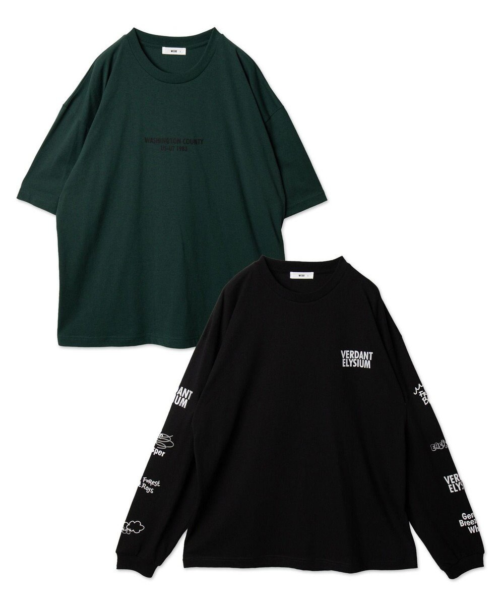 WEGO 【ユニセックス着用ITEM/2点SET】アクセ付きグラフィックアンサンブルT（LS） 