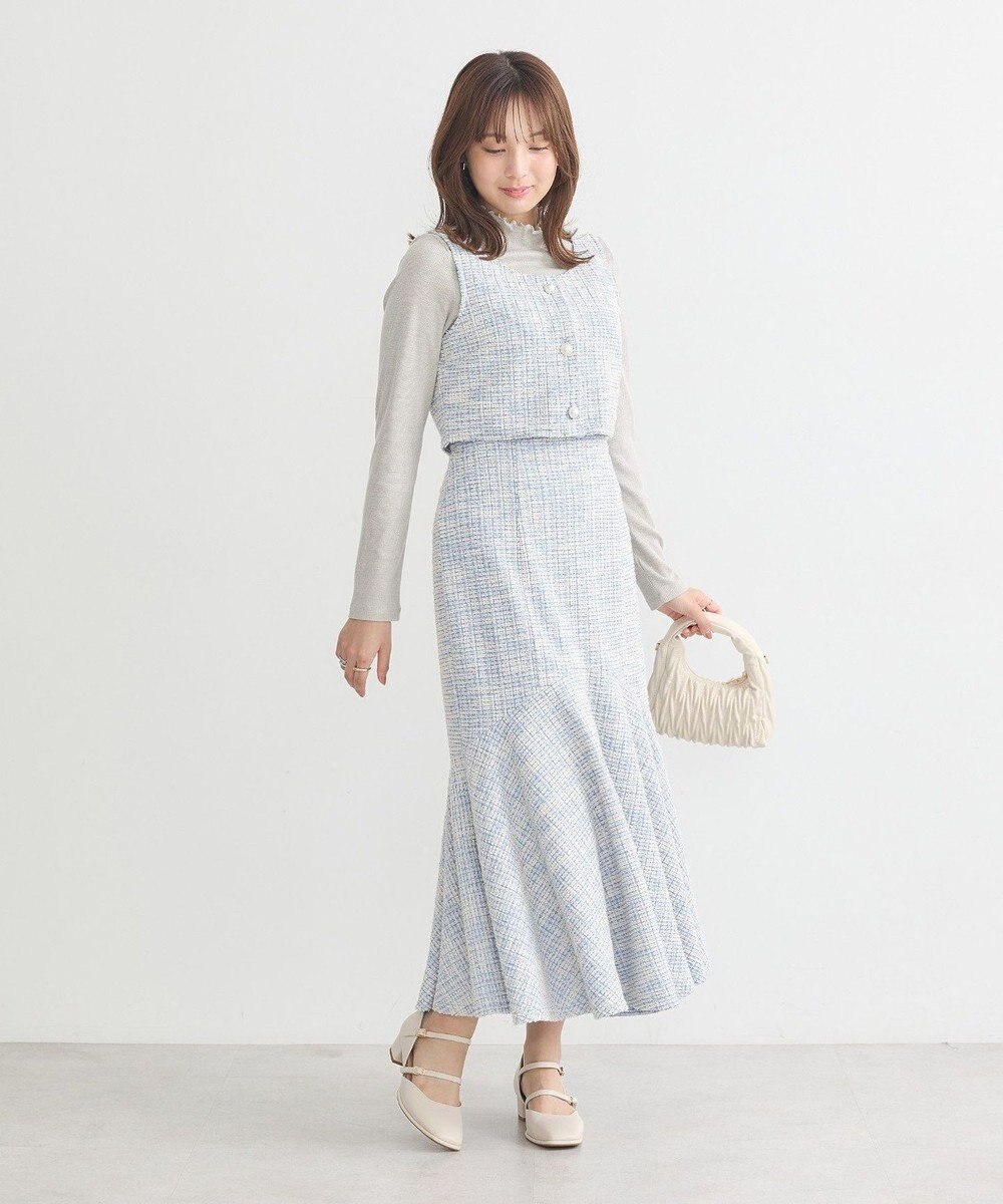 earth music&ecology カットソーツイードマーメイドスカート 