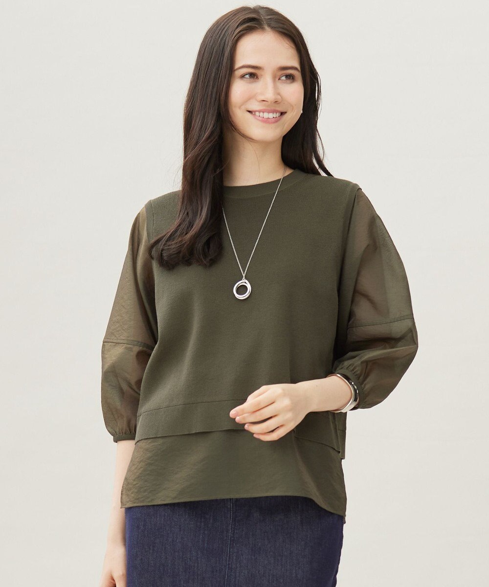 自由区 S 【カタログ掲載・洗える】ハイツイストコットンアセテートプルオーバー ニット 