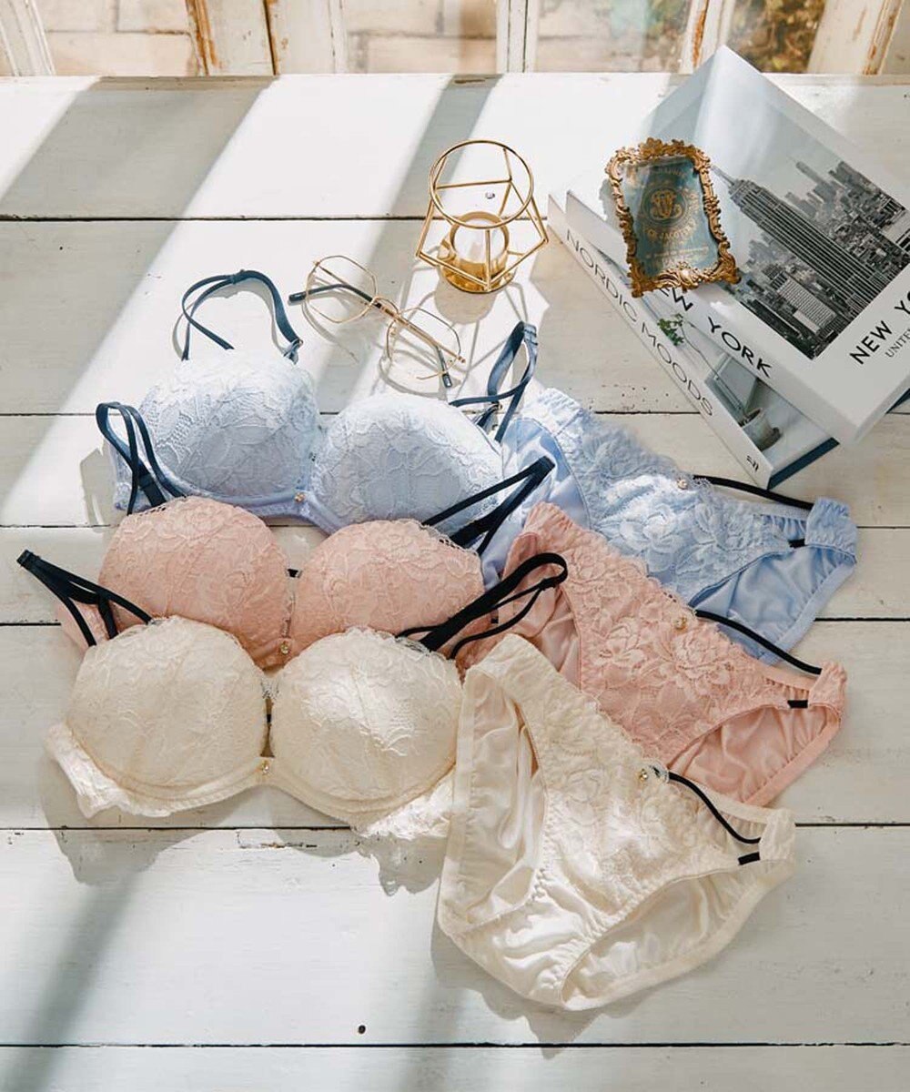 San-ai Resort（三愛水着楽園） 【northerly bra フィットシリーズ 谷間メイク】 Wストラップ ブラジャー＆ショーツSet B～Fカップ 