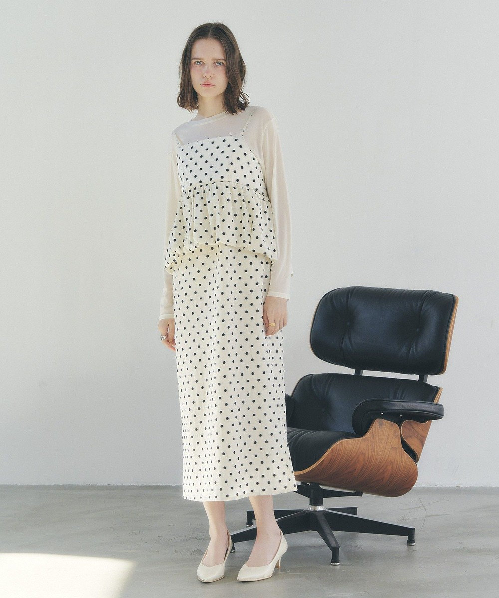 YECCA VECCA ドット柄バルーンキャミワンピース 
