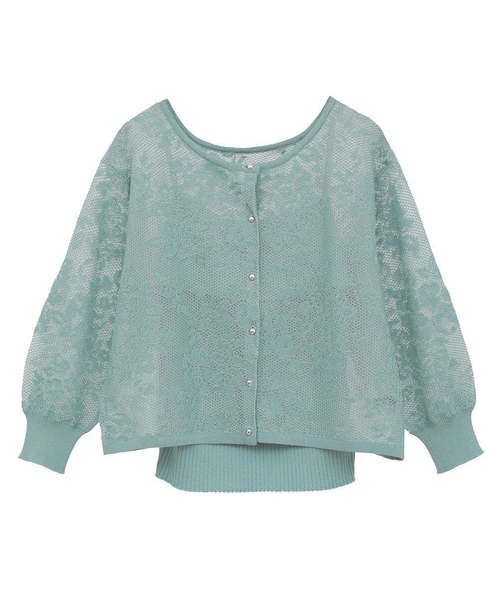 YECCA VECCA 【2点SET】インナーセットレース柄カーディガン 