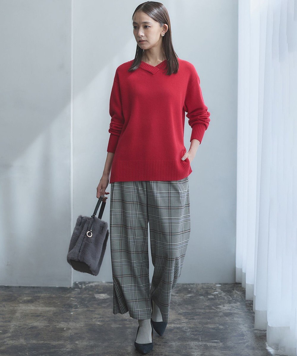 組曲 【WEB限定】ウールカシミヤミックスVネック ニット 