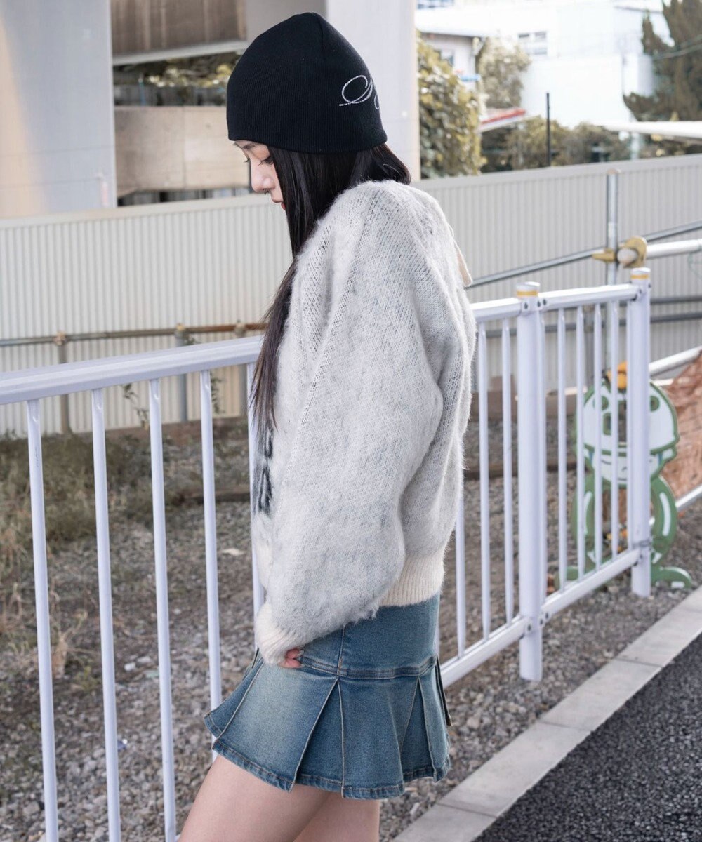 WEGO シャギー2WAYグラフィックワンショルニット 