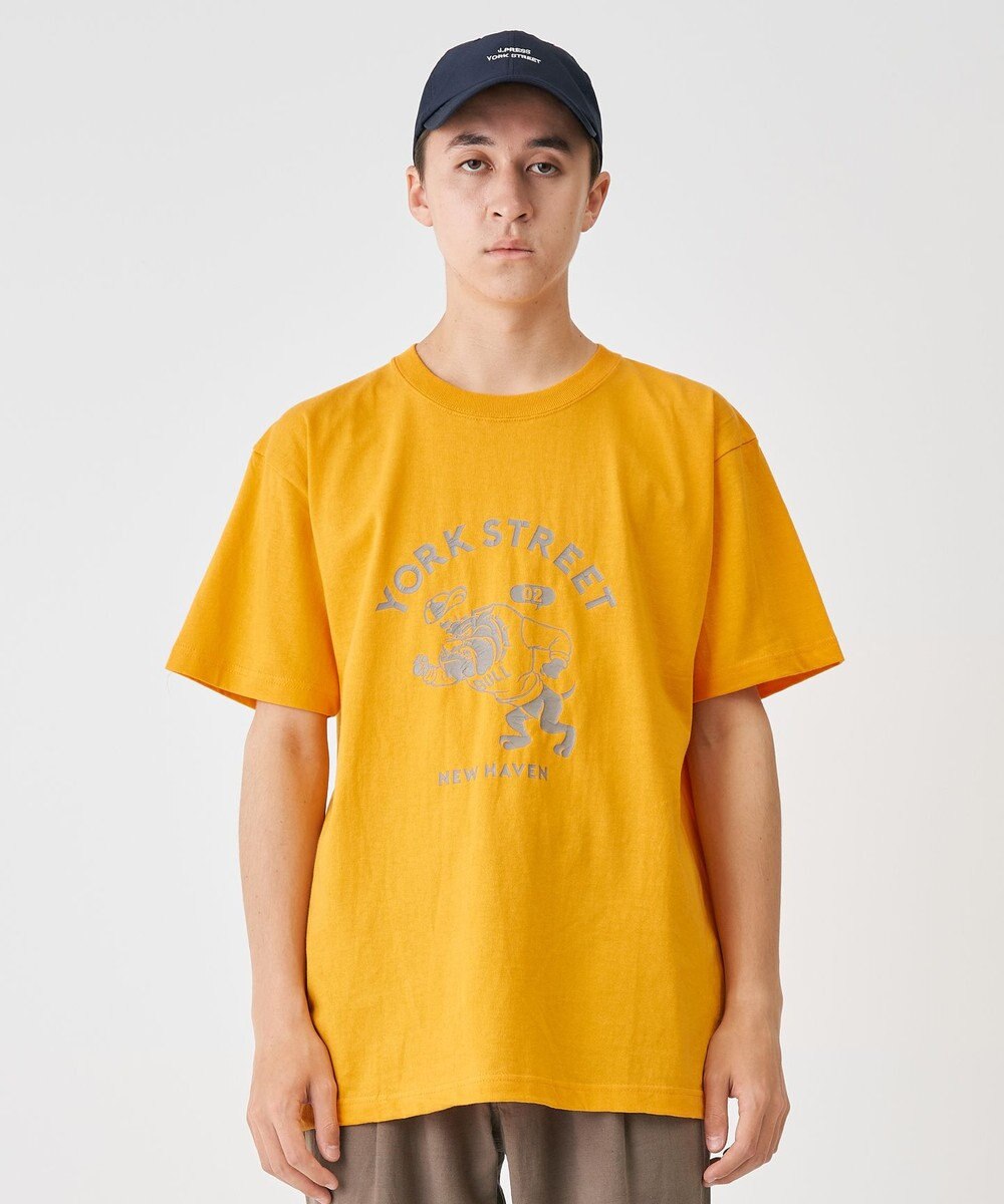 J.PRESS YORK STREET 【UNISEX】ブルドッグプリントTシャツ イエロー系