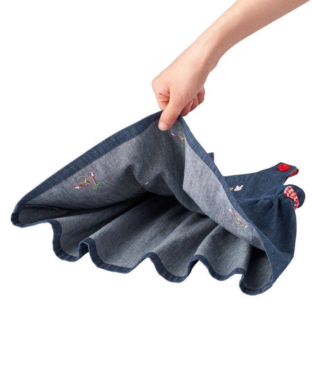 MIKI HOUSE HOT BISCUITS 【70-110cm】 さくらんぼ刺繍 デニム ジャンパースカート 