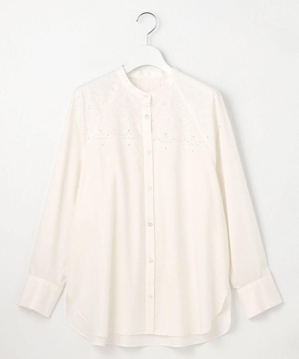 自由区 S 【洗える】エンブロイダリーブロードシャツ ブラウス 