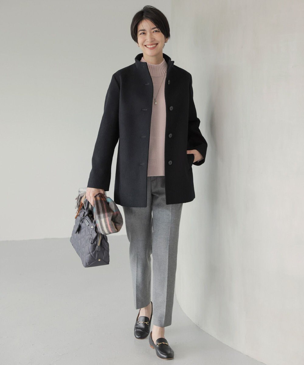 J.PRESS LADIES L ショートビーバー ボトルネック コート 