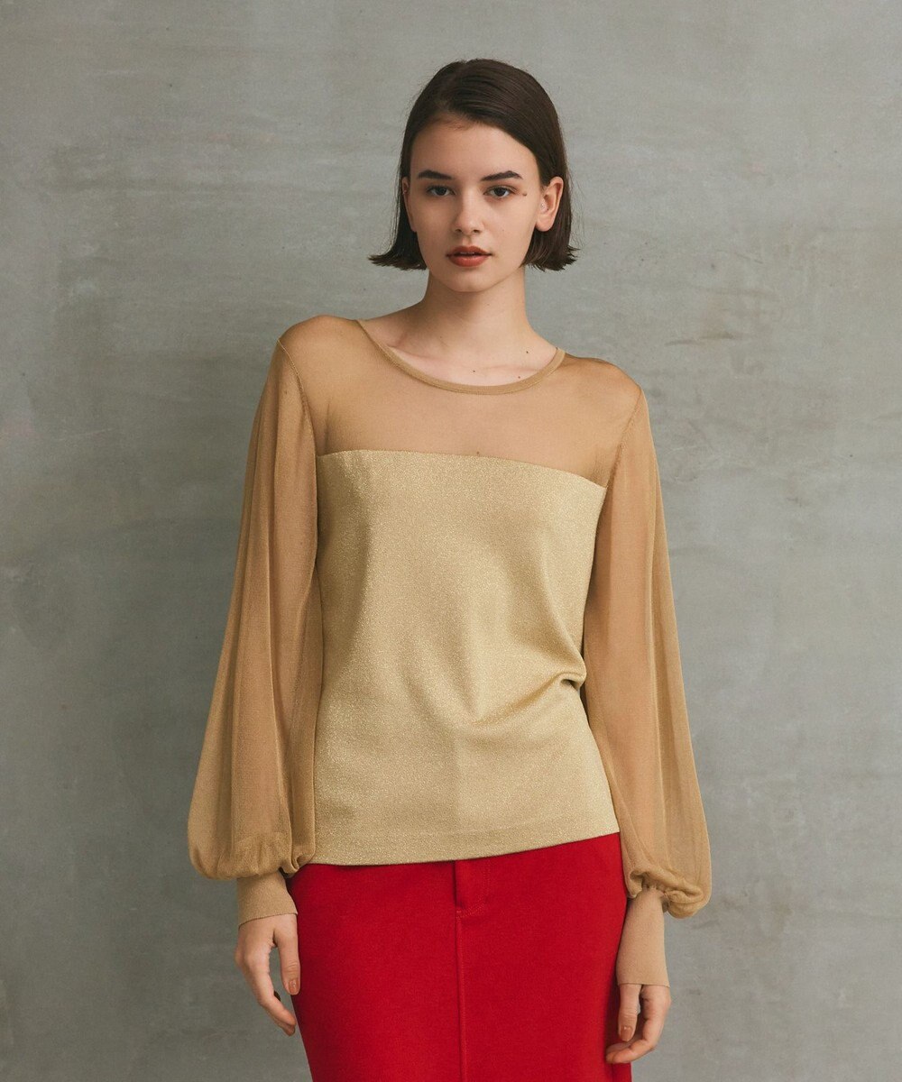 GRACE CONTINENTAL ラメコンビシアーニット 