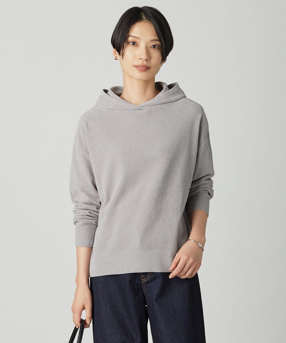 J.PRESS LADIES CHENILLE フーデッド ニット 