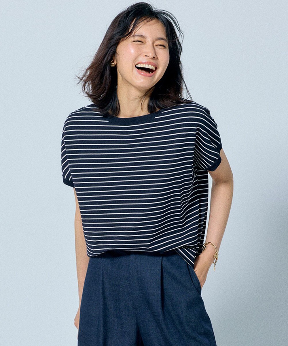 23区 【洗える/好評につき新色追加】レーヨンポリエステルストレッチ プルオーバー ニット 