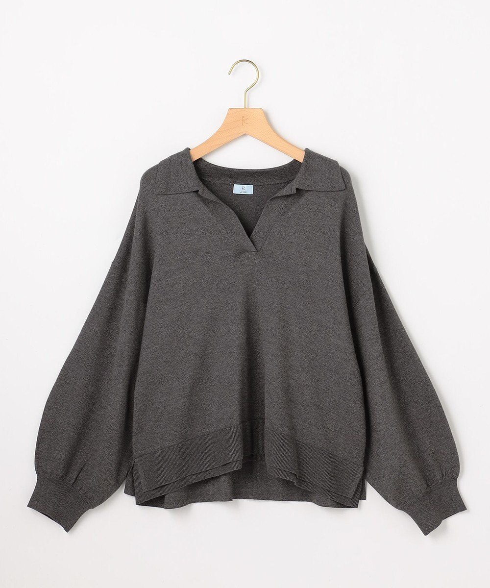 組曲 S 【加藤ローサさん着用】ポロ襟ストレッチニット 