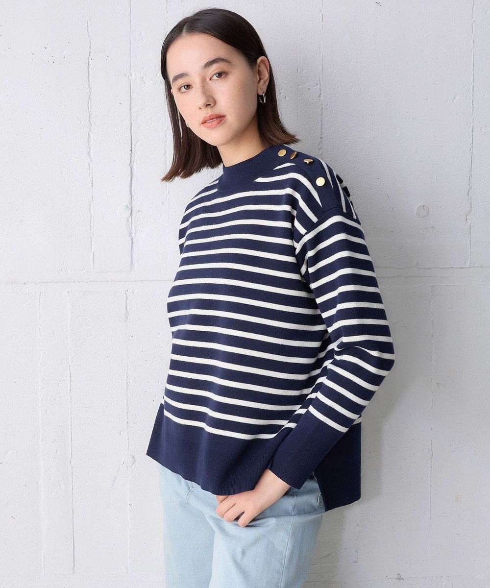 UNFILO 肩釦ハイネックニット 