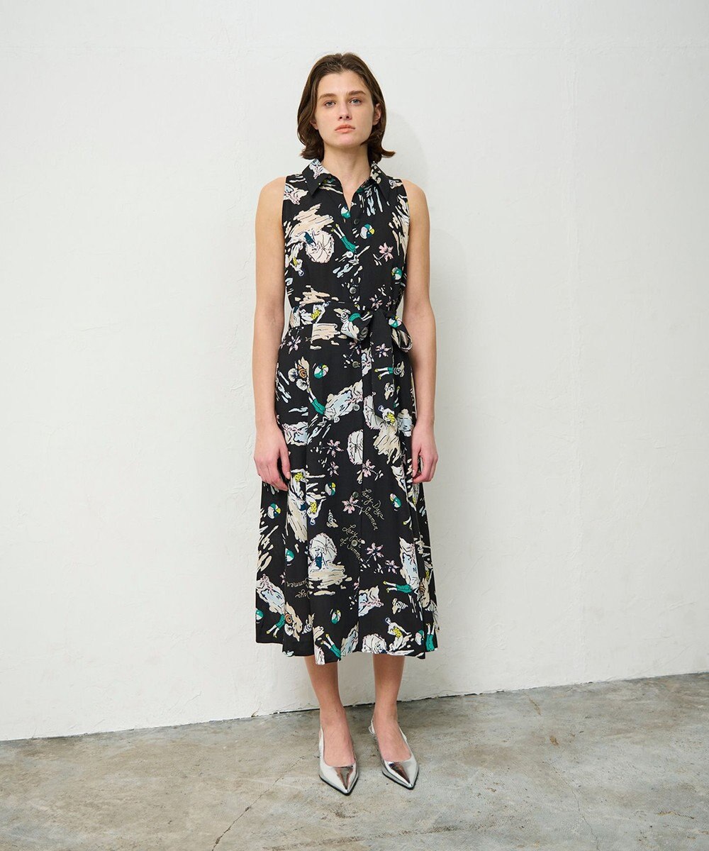 GRACE CONTINENTAL バックコンシャスプリントワンピース 